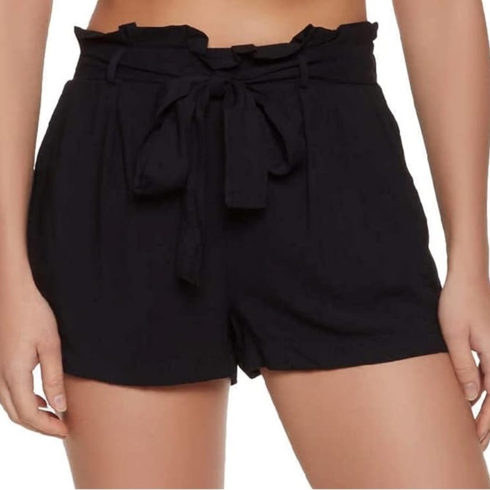 Black Paper Bag Shorts